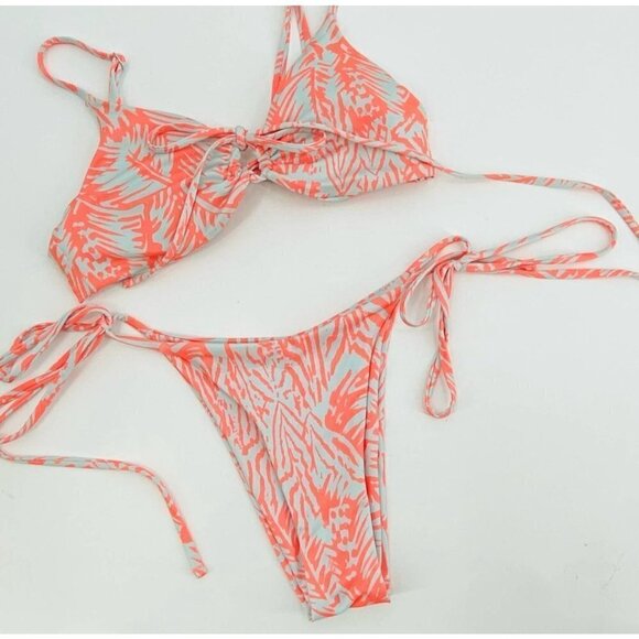 One One Maggie Ariel Bikini Palmeris Blue Orange - Picture 1 of 4